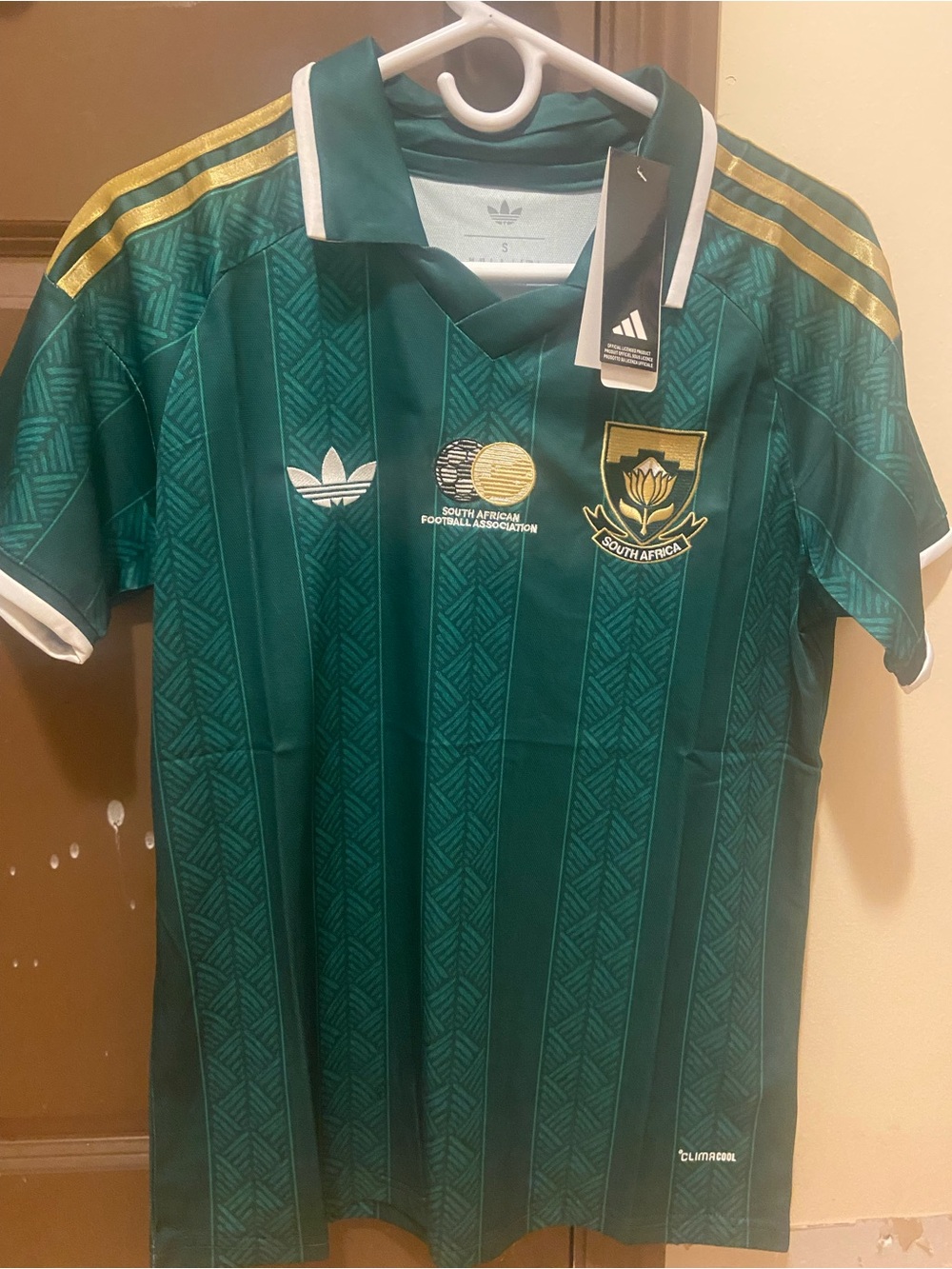 South Africa Away Green Soccer Jersey with Gold Accents World Cup
